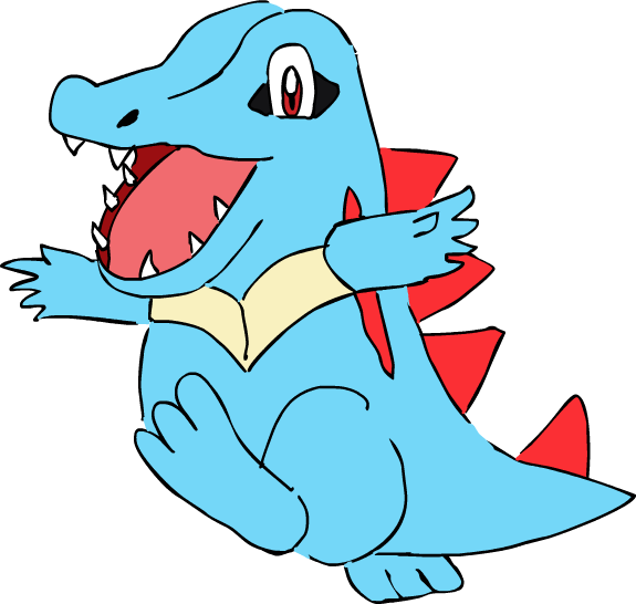 Totodile coloured, but still out of proportion